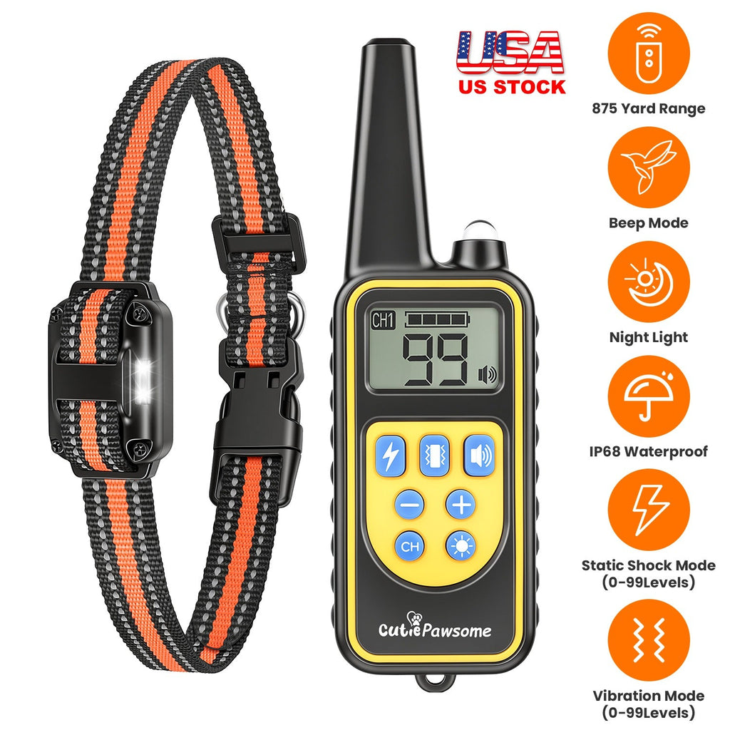 Rechargeable Dog Training Collar with Remote – 875 Yard Range - Majestic Pet Kingdom