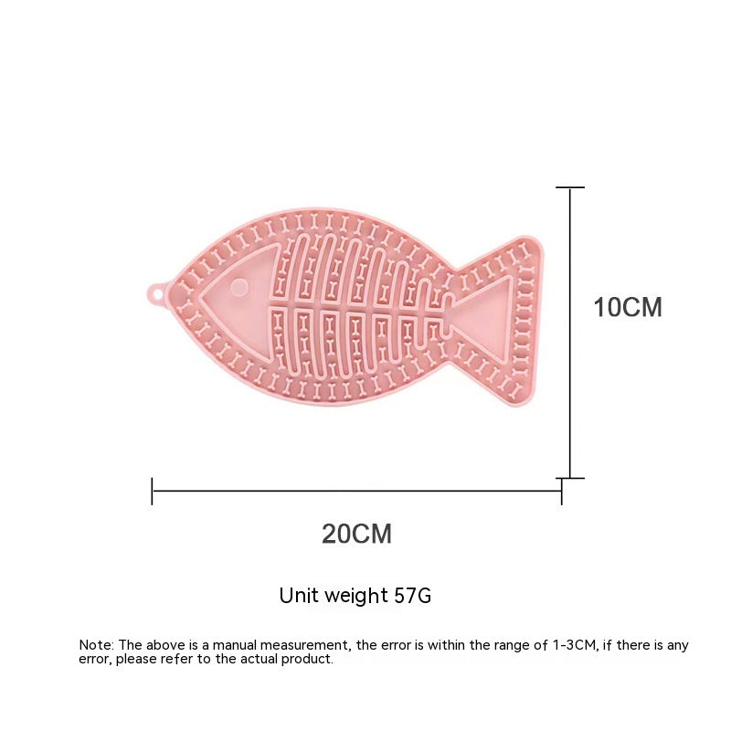 Fish-shaped Round Pet Silicone Snack Pad