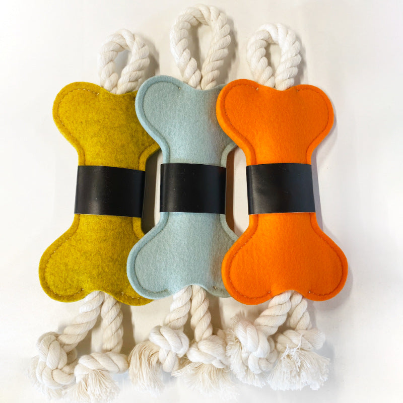 Pet Bone Shape Toy Creative Knot Felt Resistant To Bite Molars