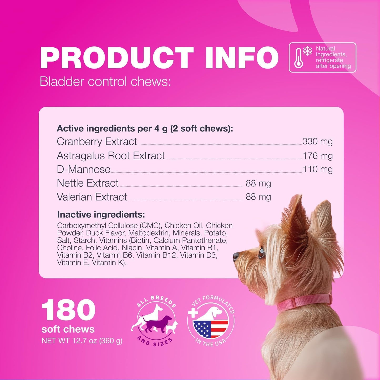 Dog UTI Treatment Cranberry Supplement Bladder & Kidney Health