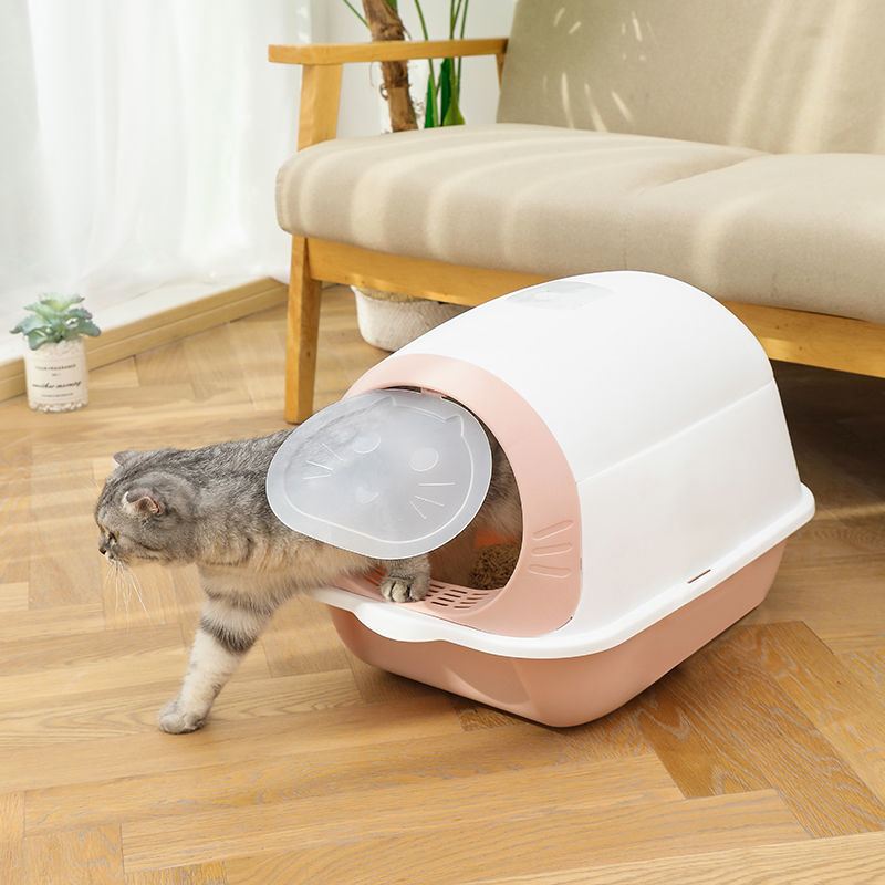 Cat Litter Box Semi-Closed Suction Deodorant Flip Cover