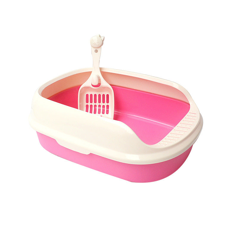 Cat Litter Box High-Side Polyester Basin Scoop Included