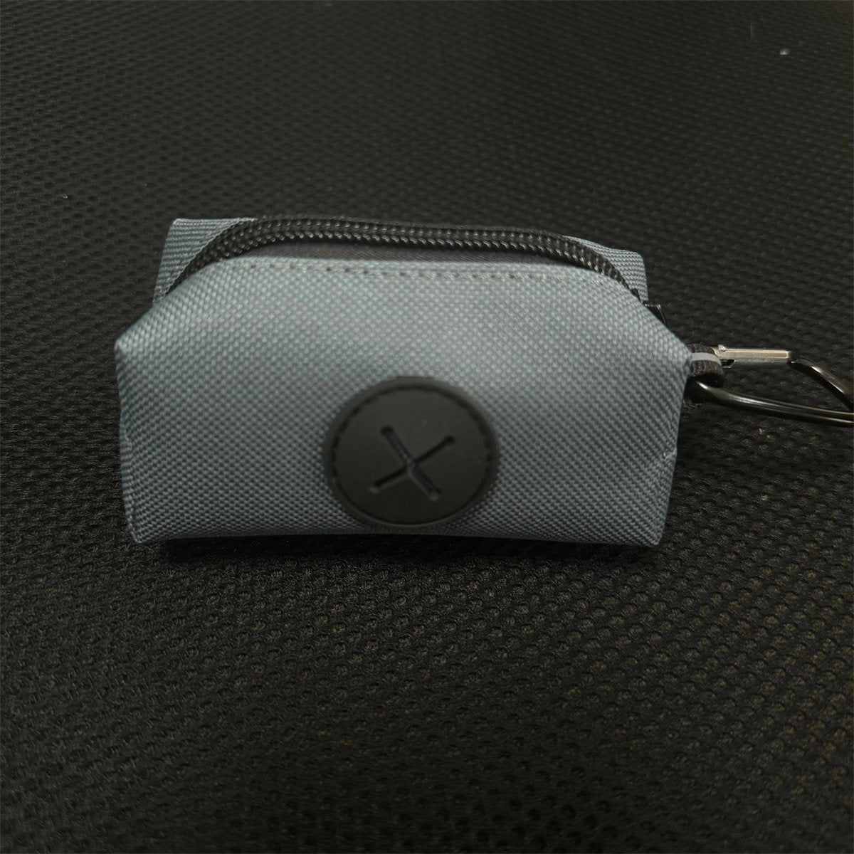 Dog Poop Bag Holder Canvas Fabric Waste Dispenser Carabiner Clip - Detail Angle 7 | Majestic Pet Kingdom