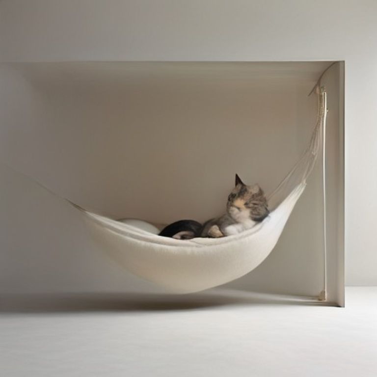 Cat Bed Soft Plush Cave House Elevated Hammock Mattress Pad - View 3