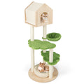55 Inch Tall Cat Climbing Stand with Sisal Scratching Posts and Soft Cat Bed for Indoor Kittens-Green - Majestic Pet Kingdom