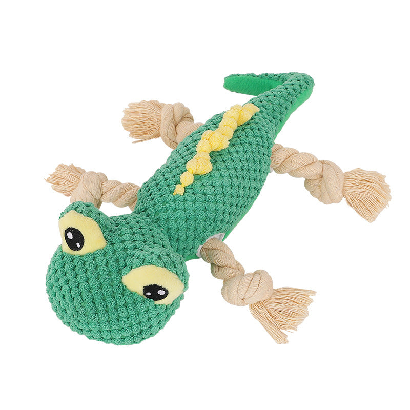 Dog Chew Toy Squeaky Rubber Dental Teething Boredom Buster Bone - Detail Angle 4 | Majestic Pet Kingdom