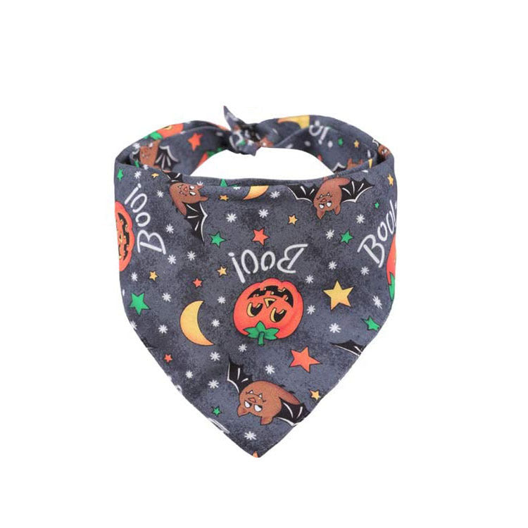 Double-Sided Halloween Pumpkin Dog Bandana