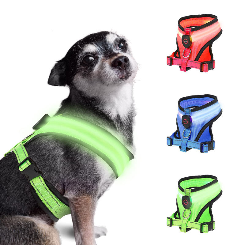 Pet Supplies Rechargeable Mesh LED Lighted Dog Harness Ergonomic | Majestic Pet Kingdom™