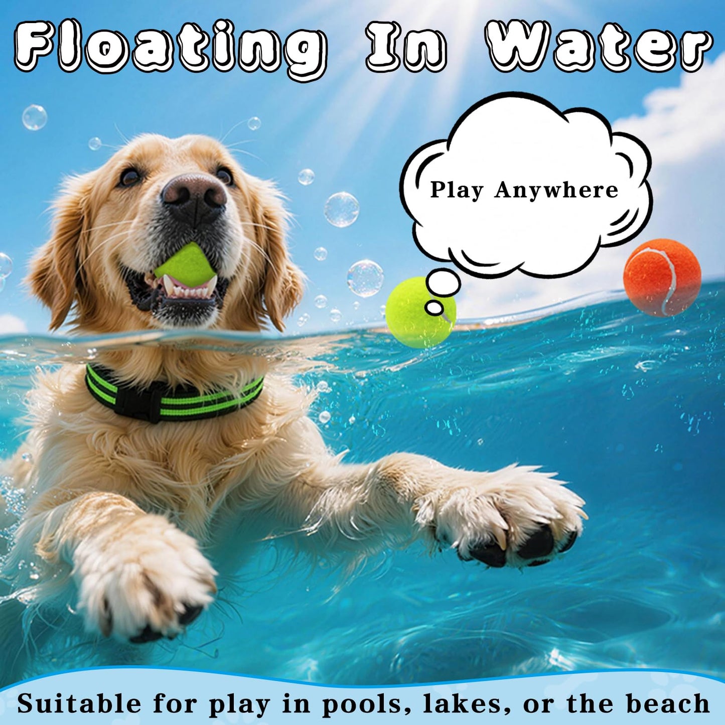 Dog Balls for Fetch High Bounce Durable Rubber Tennis Balls