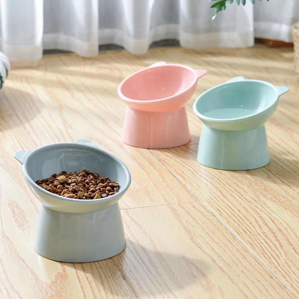 Tilted Cat Food Bowl Elevated Cat Bowl Ergonomic Raised Cat Food Bowl Anti Vomiting Plastic Feeding Bowl Non Slip For Cats Dogs