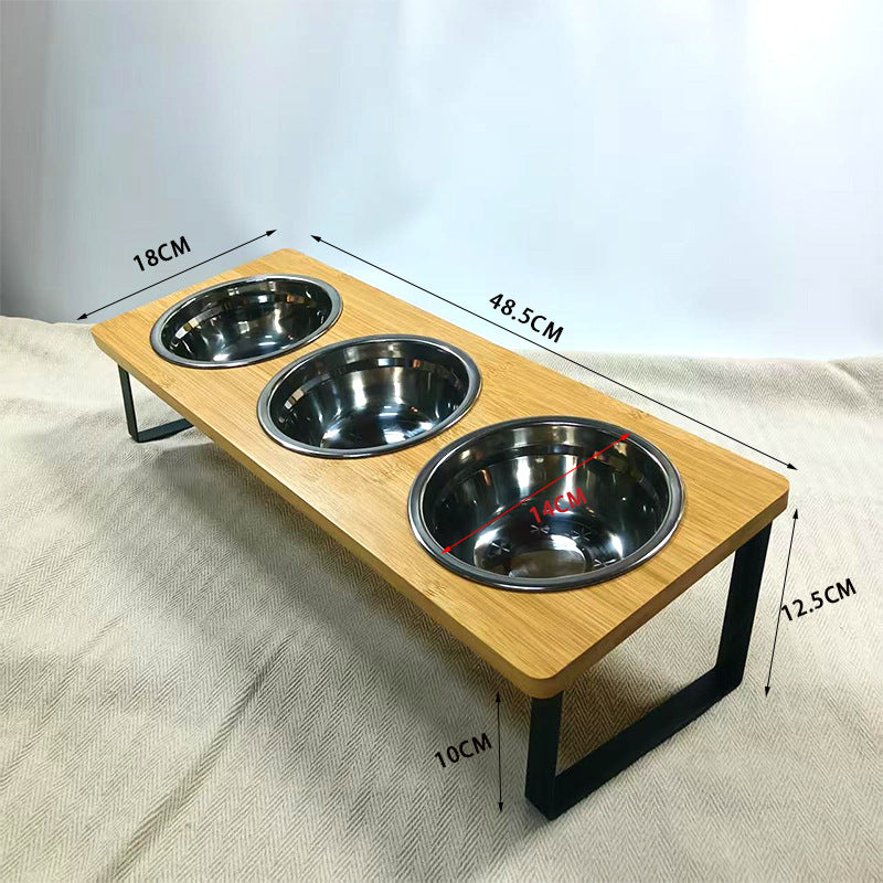 Anti-Tip Pet Bowl Elevated Stainless Steel Large-Capacity Food Bowl