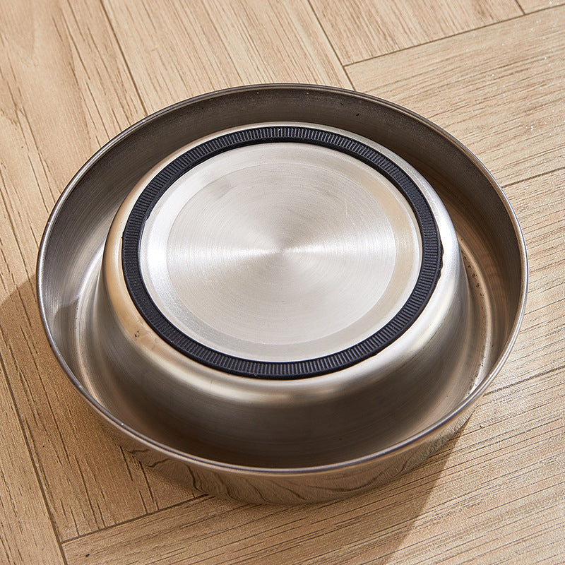 Thick Stainless Steel Bowl For Pets Bite Resistant Anti Spillilent, Anti Fall, Easy To Wash, Non Slip