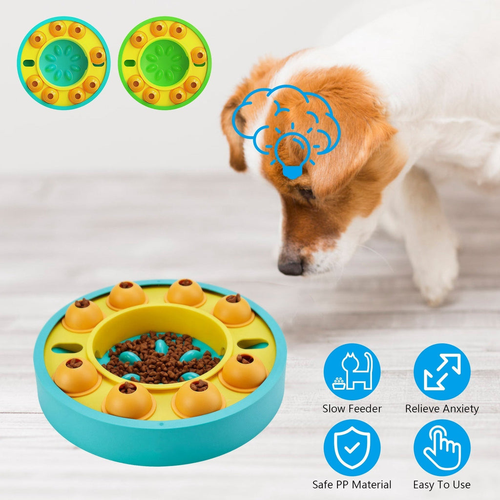 Dog Puzzle Food Feeder Slow Feeding Bowl Interactive Toy Dog Treat Dispensing Toy for IQ Training Mental Enrichment For Small Medium Large Dog Cat - Majestic Pet Kingdom