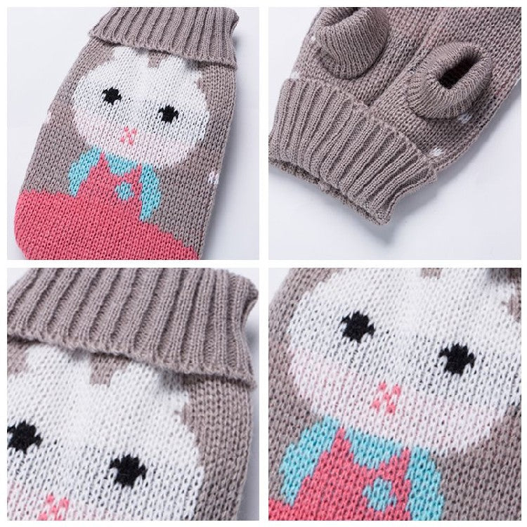 Christmas Maple Snowflake Turtleneck Knitted Sweater Pet Clothes - Majestic Pet Kingdom
