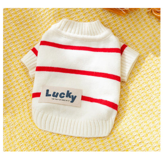 Dog Sweater Korean Style Warm Knitted Autumn Winter Pullover - Detail Angle 2 | Majestic Pet Kingdom