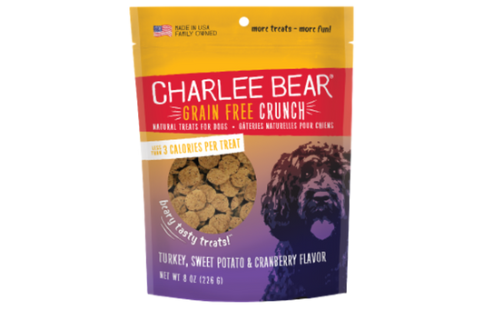 Charlee Bear Grain Free Crunch Turkey, Sweet Potato & Cranberry Dog Treats (8oz)