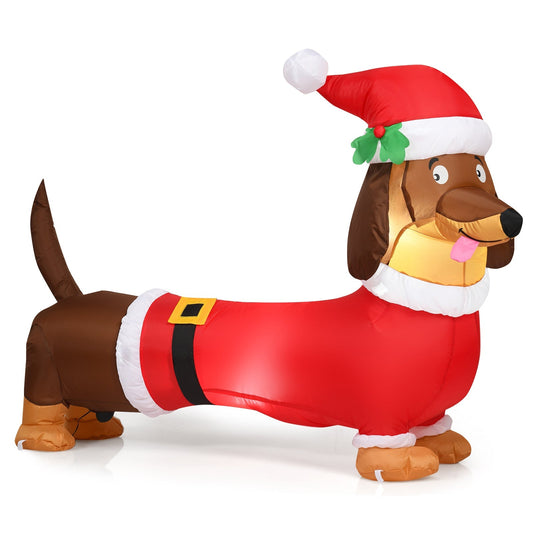 Inflatable Christmas Dog Yard Decoration LED Lights 5-Foot - Detail Angle 2 | Majestic Pet Kingdom