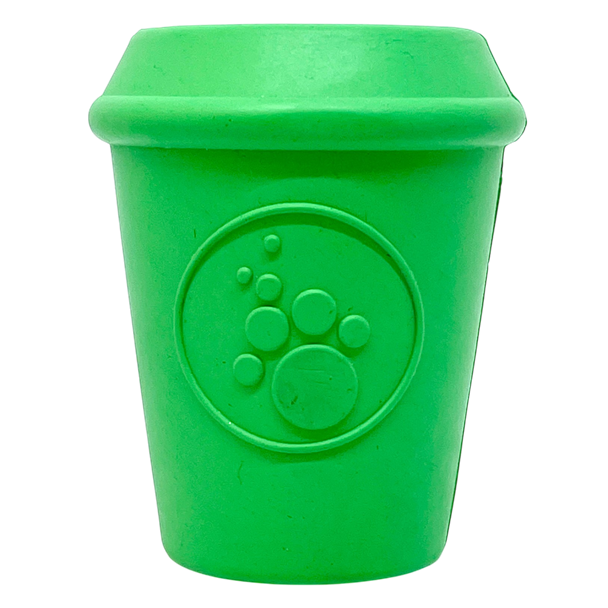 Dog Chew Toy Coffee Cup Treat Dispenser Rubber Power Chewers