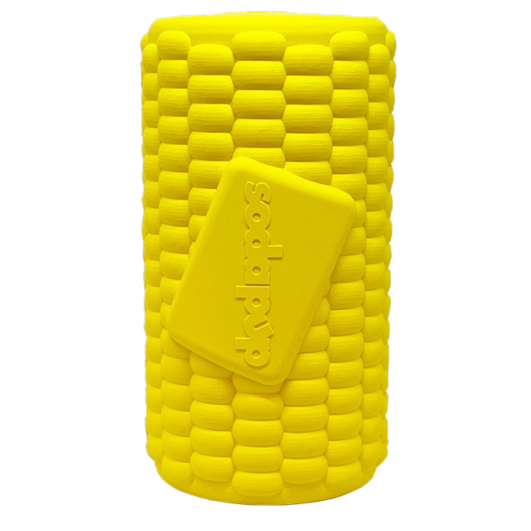 Dog Chew Toy Corn on the Cob Rubber Treat Dispenser Play Toy - Main Feature View | Majestic Pet Kingdom