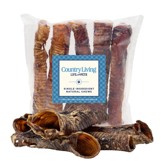 All-Natural Beef Trachea Dog Treats, Protein-Packed Chews – 12 Inches (5-Pack)