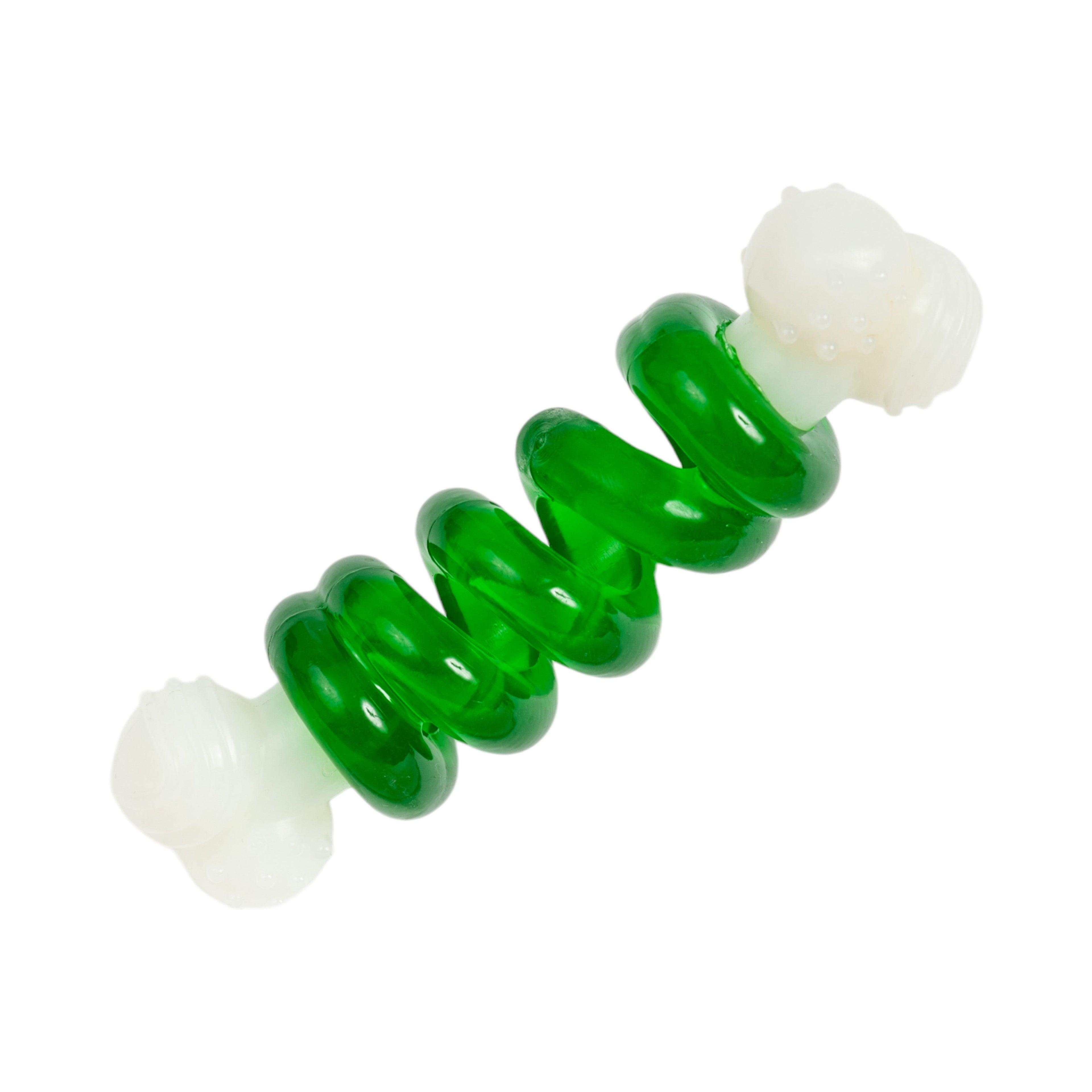 Bone-a-Treat Dog Chew Toy with Orange Balls & Spiral Ring