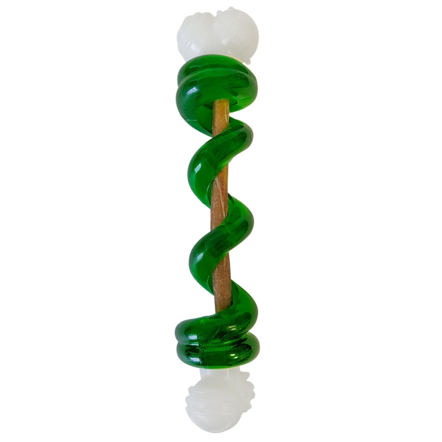 Bone-a-Treat Dog Chew Toy with Orange Balls & Spiral Ring