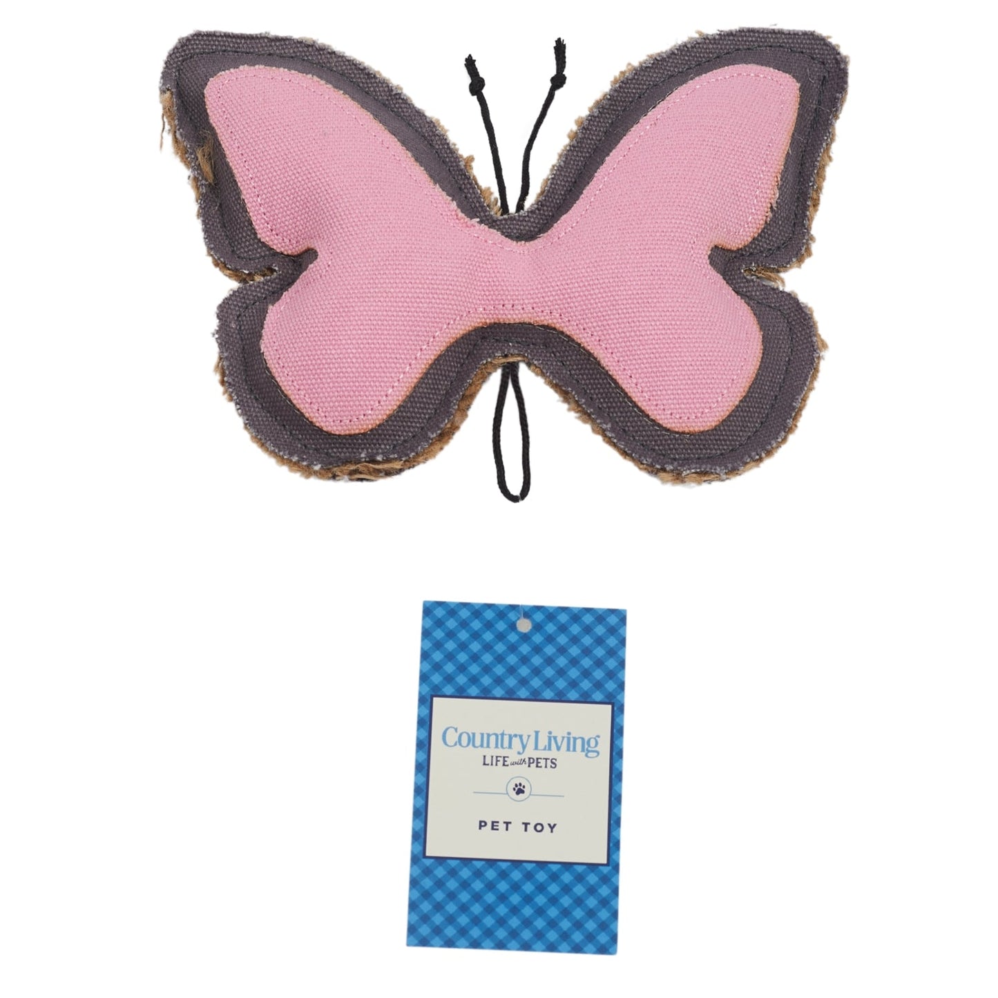 Dog Chew Toy Canvas Jute Butterfly - Indoor Instinct Workout - Majestic Pet Kingdom