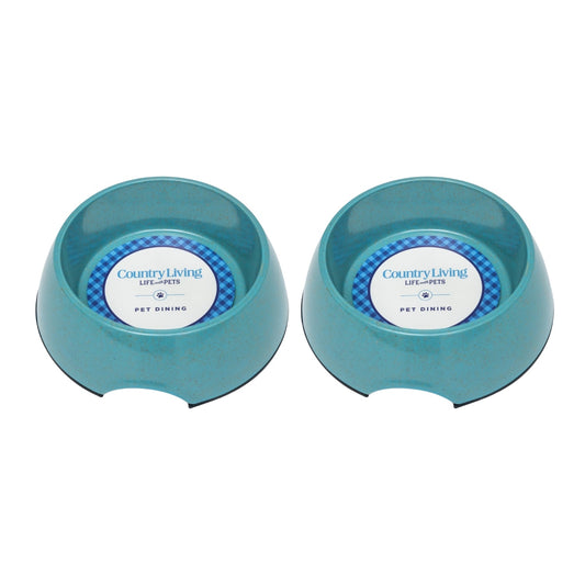 Dog Bowl Set Natural Fiber Teal Blue Pet Feeding Bowls - Majestic Pet Kingdom