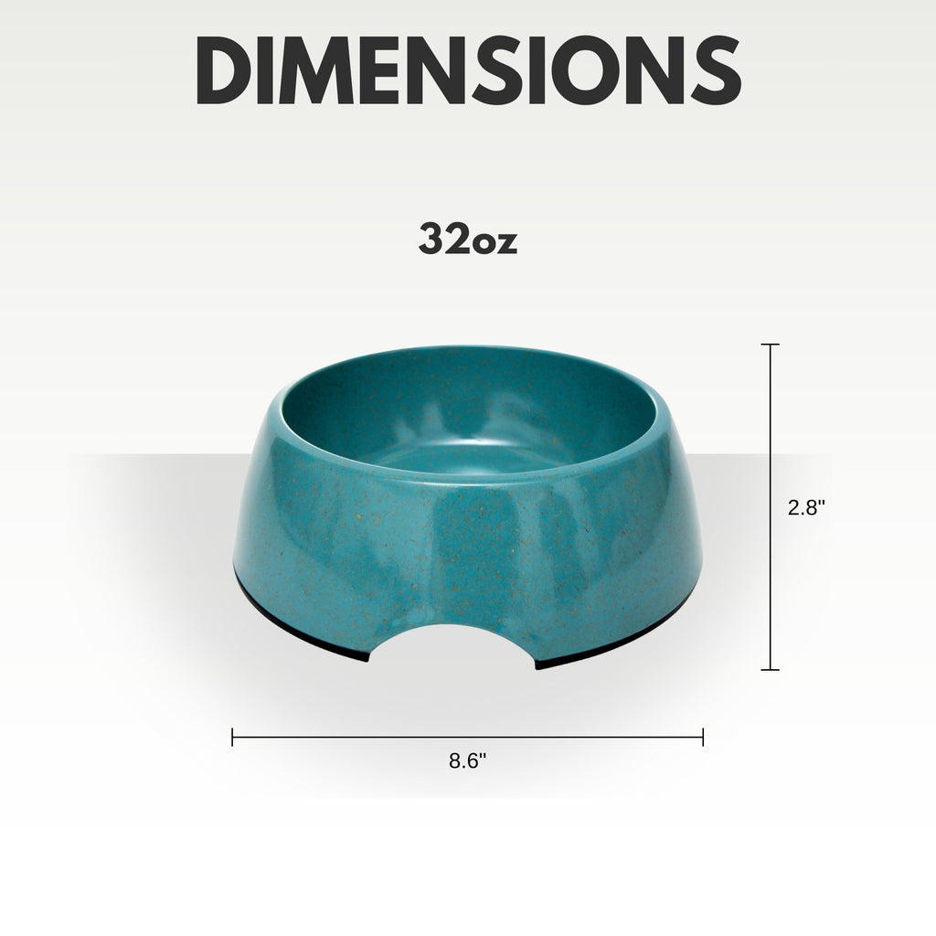 Dog Bowl Set Natural Fiber Teal Blue Pet Feeding Bowls - Majestic Pet Kingdom