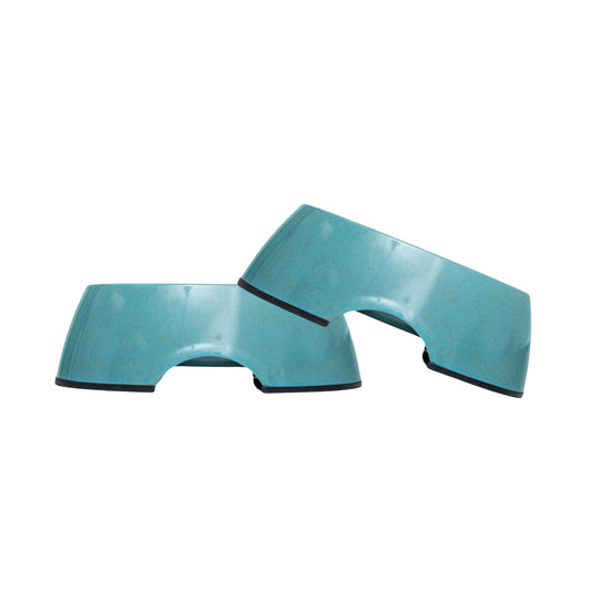 Dog Bowl Set Natural Fiber Teal Blue Pet Feeding Bowls - Majestic Pet Kingdom