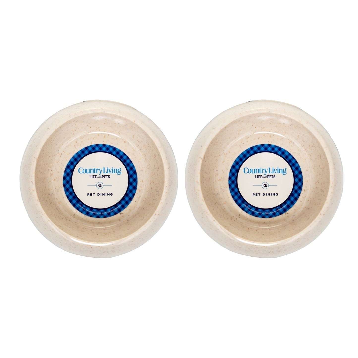 Dog Bowls Set of 2 White Swan Natural Fiber Feeding Dishes