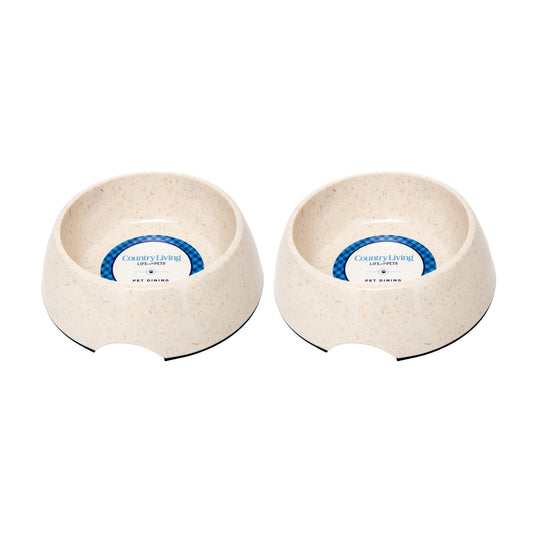 Dog Bowl Set Natural Fiber White Swan Pet Feeding Bowls - Majestic Pet Kingdom