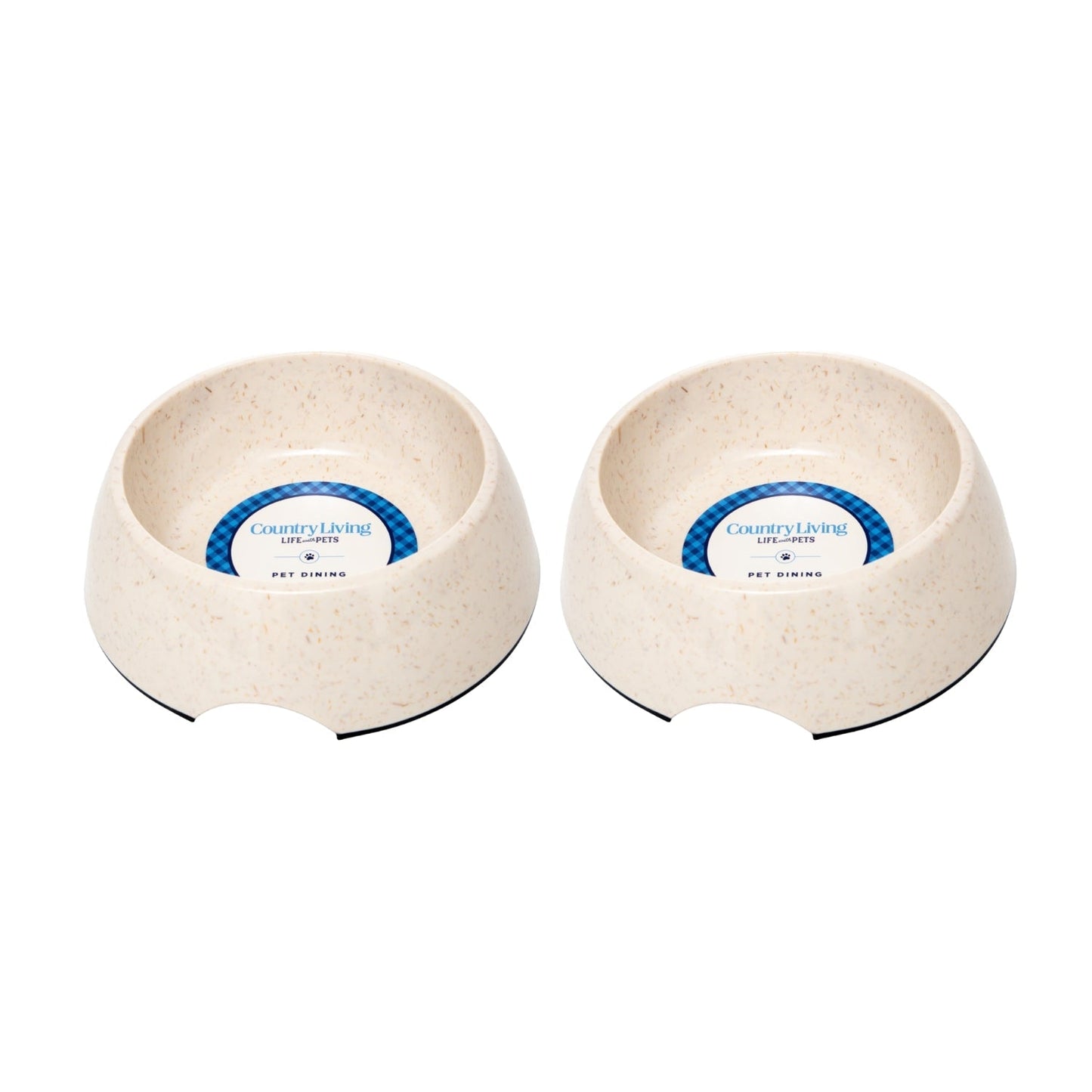 Dog Bowls Set of 2 White Swan Natural Fiber Feeding Dishes