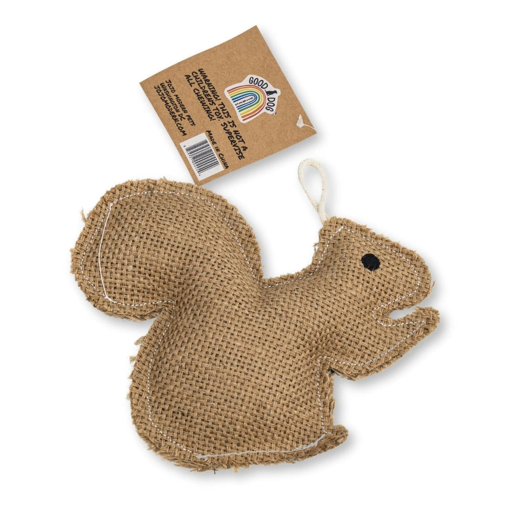 Rustic Jute Squirrel Dog Chew Toy – Non-Toxic & Soft