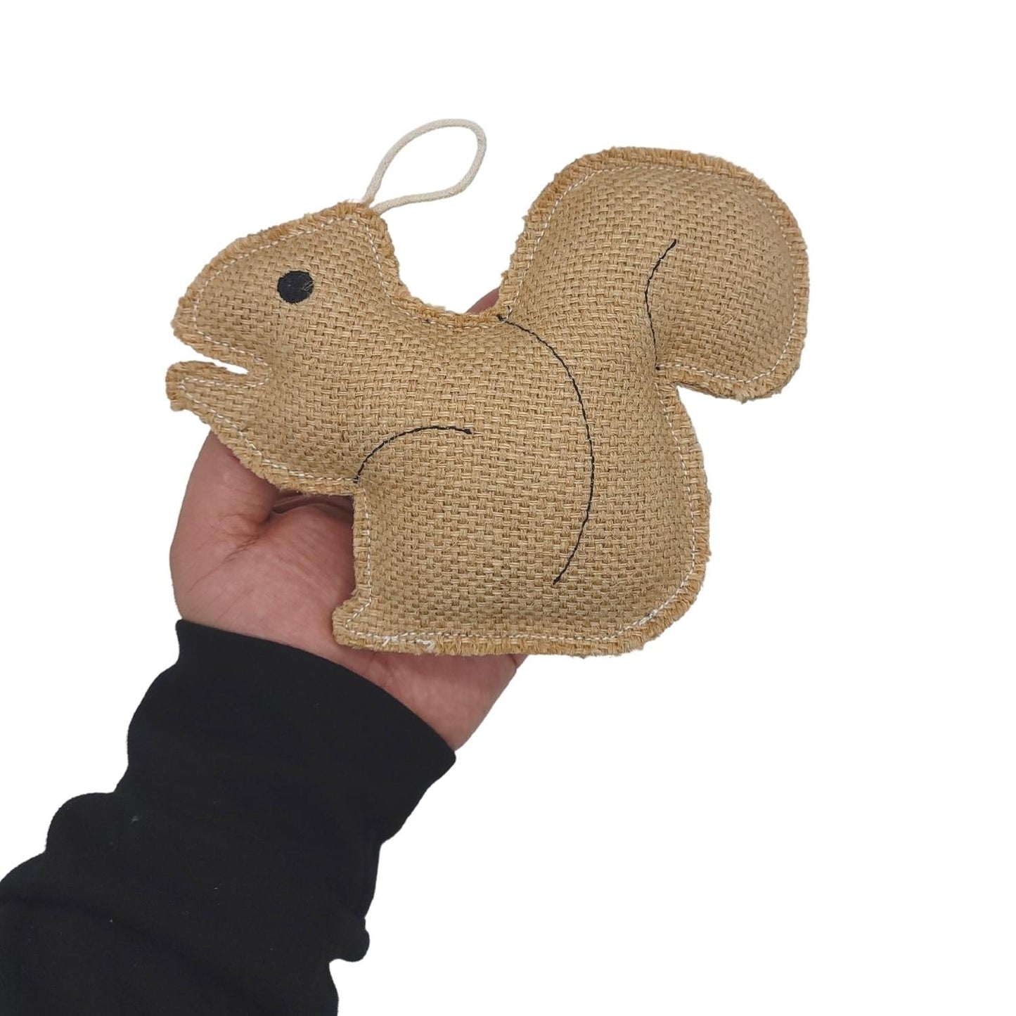 Dog Chew Toy Rustic Jute Squirrel Safe Non-Toxic Soft Pet - Detail Angle 5 | Majestic Pet Kingdom