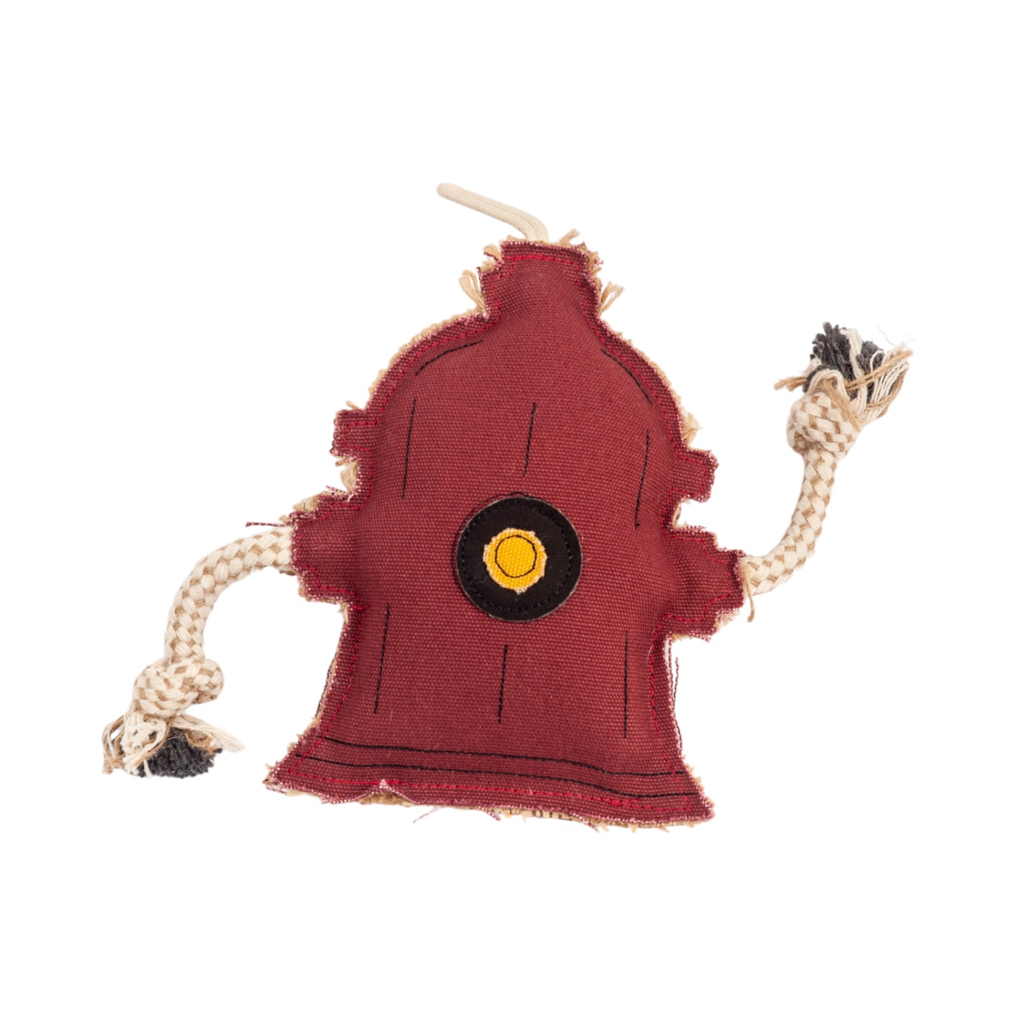 Dog Chew Toy Canvas Jute Fire Hydrant Safe Non-Toxic Play - Detail Angle 6 | Majestic Pet Kingdom