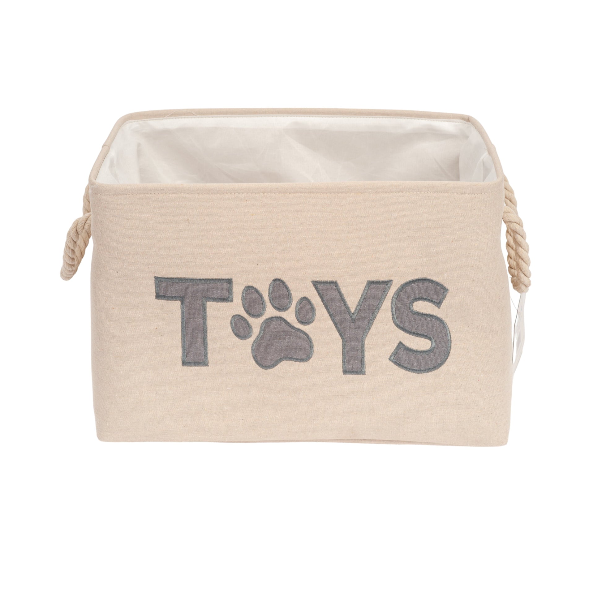 Dog Toy Storage Bin Foldable Fabric Organizer Basket Box - Detail Angle 2 | Majestic Pet Kingdom