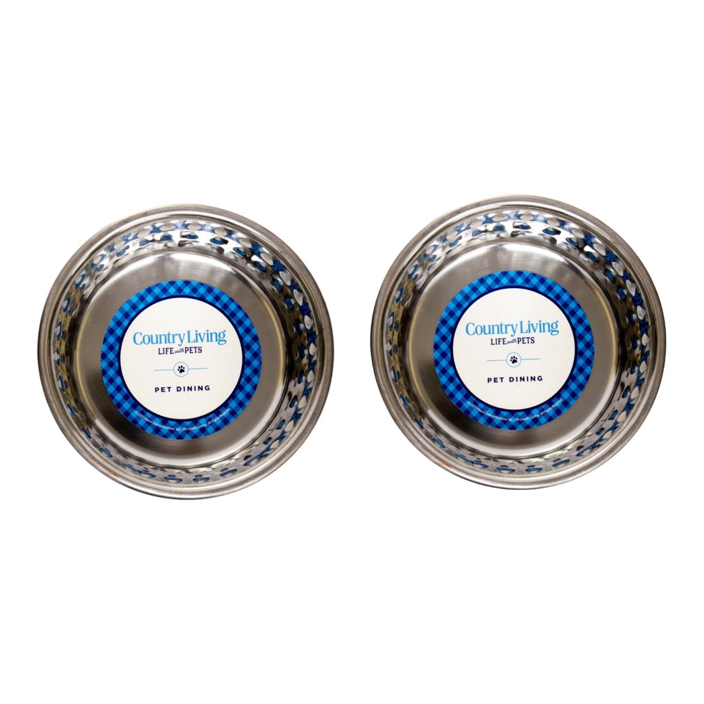 Lavender Stainless Steel Hammered Pet Bowls (Set of 2) - Majestic Pet Kingdom