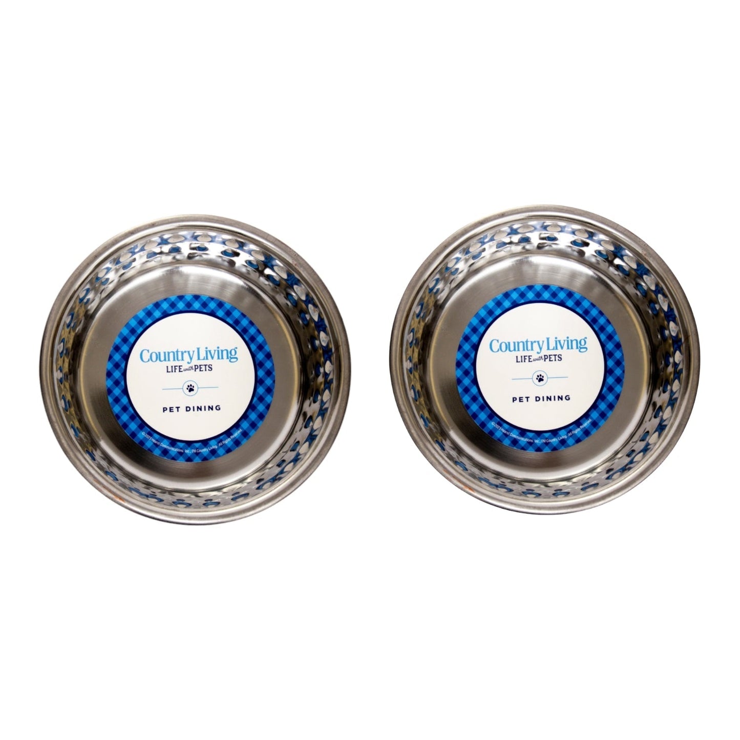Dog Bowls Set of 2 Lavender Hammered Stainless Steel Dishes - Detail Angle 2 | Majestic Pet Kingdom