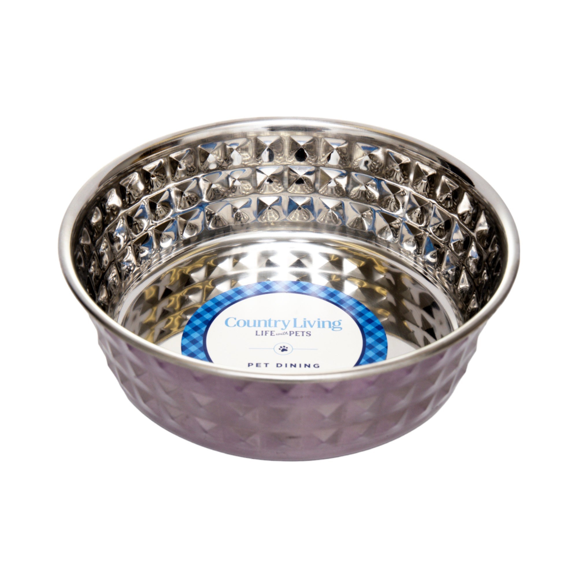 Lavender Stainless Steel Hammered Pet Bowls (Set of 2) - Majestic Pet Kingdom