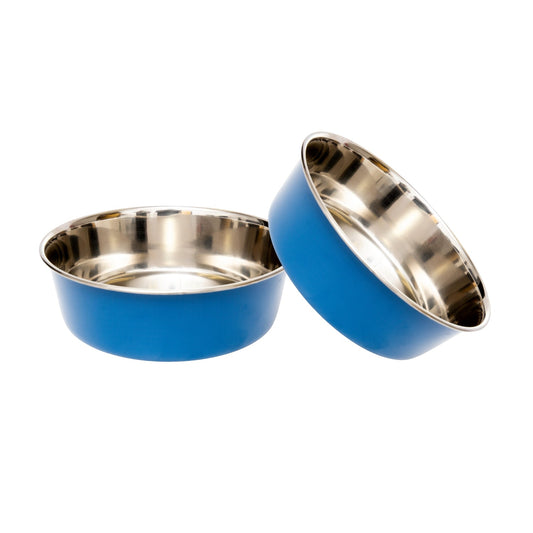 Heavy Gauge Stainless Steel Food & Water Dog Bowls (2-Pk)