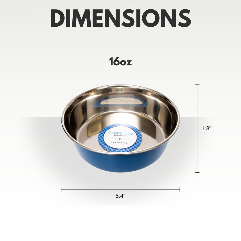 Heavy Gauge Stainless Steel Food & Water Dog Bowls (2-Pk)