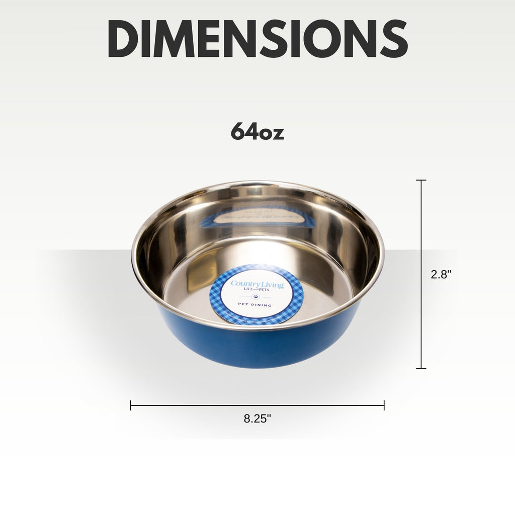 Heavy Gauge Stainless Steel Food & Water Dog Bowls (2-Pk)