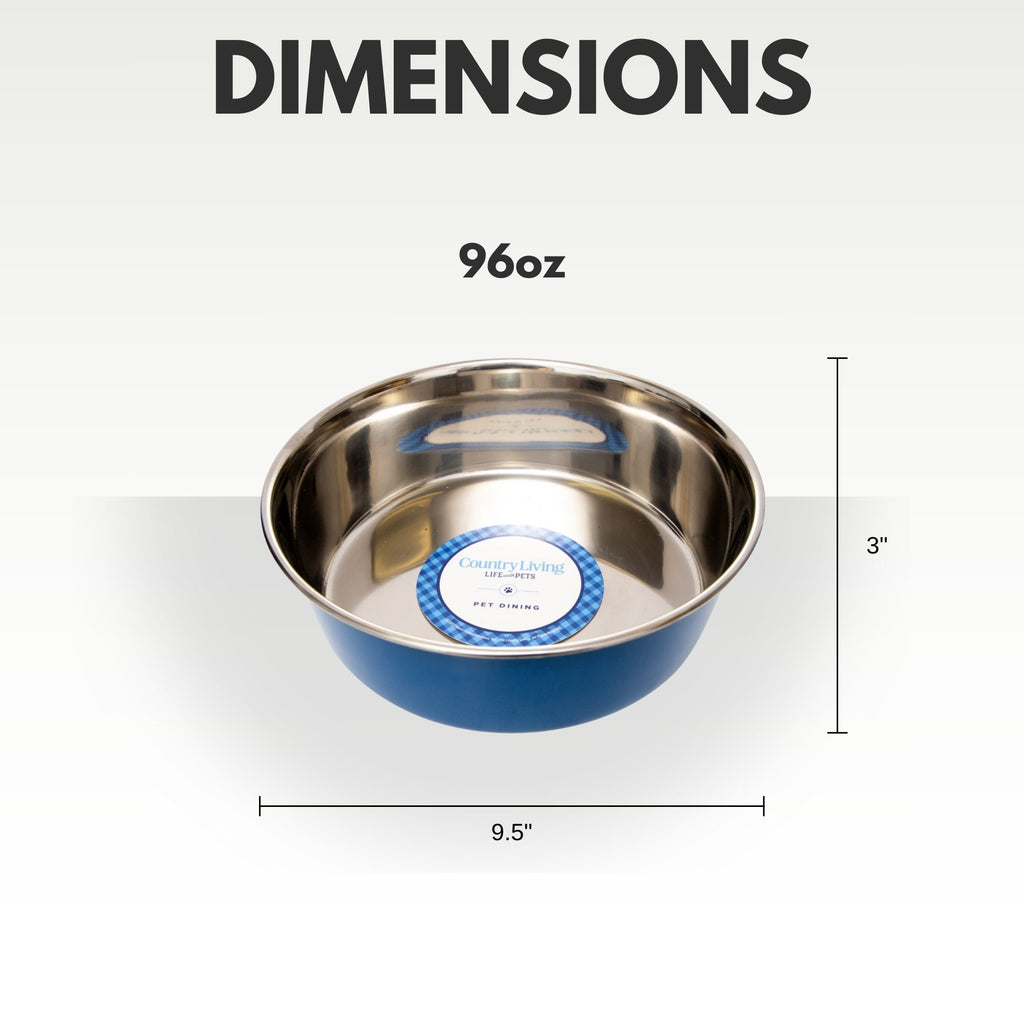 Heavy Gauge Stainless Steel Food & Water Dog Bowls (2-Pk)