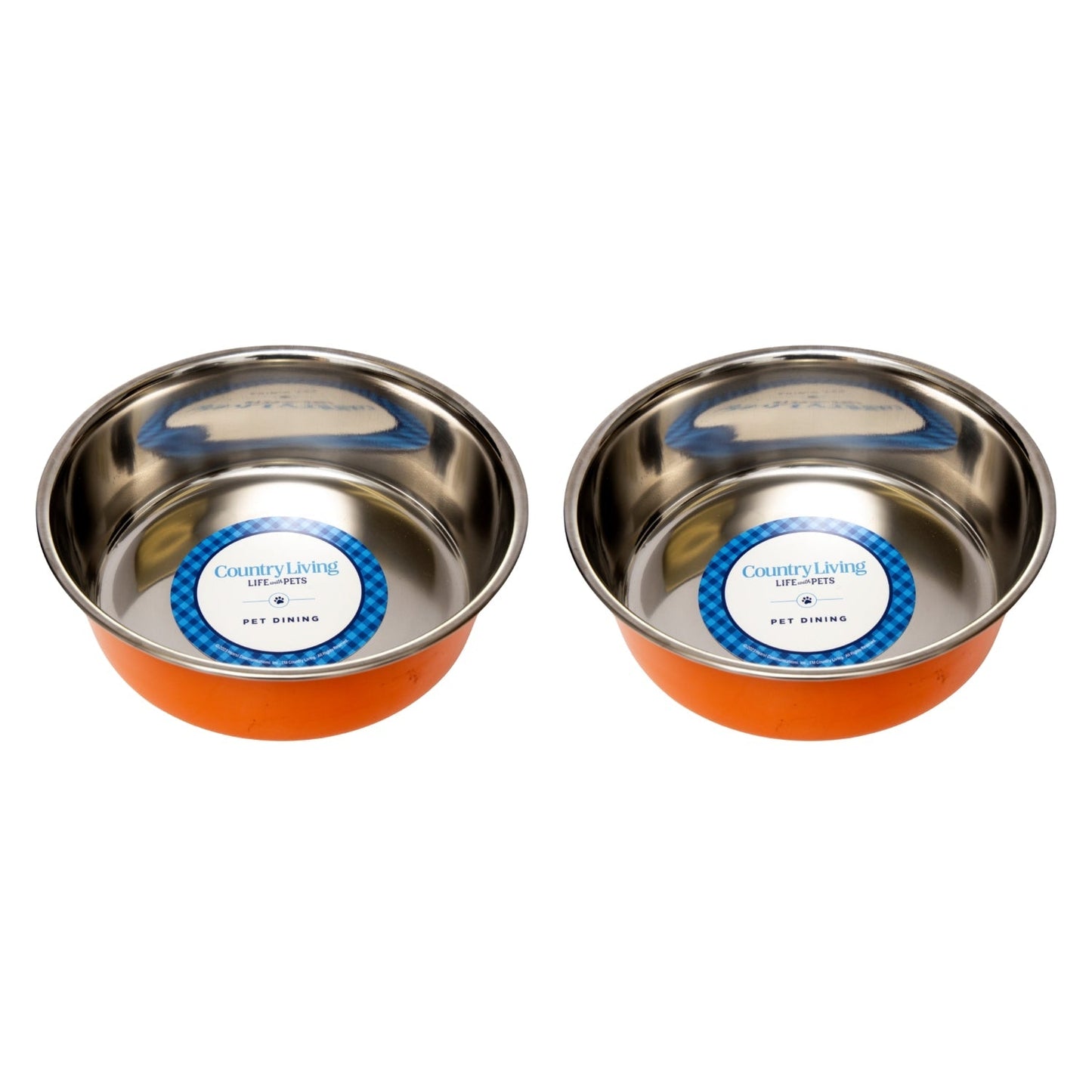 Dog Bowls Set of 2 Heavy Gauge Stainless Steel Food Dishes - Detail Angle 6 | Majestic Pet Kingdom