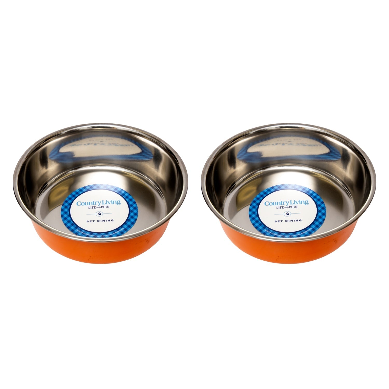 Heavy Gauge Stainless Steel Food & Water Dog Bowls (2-Pk)