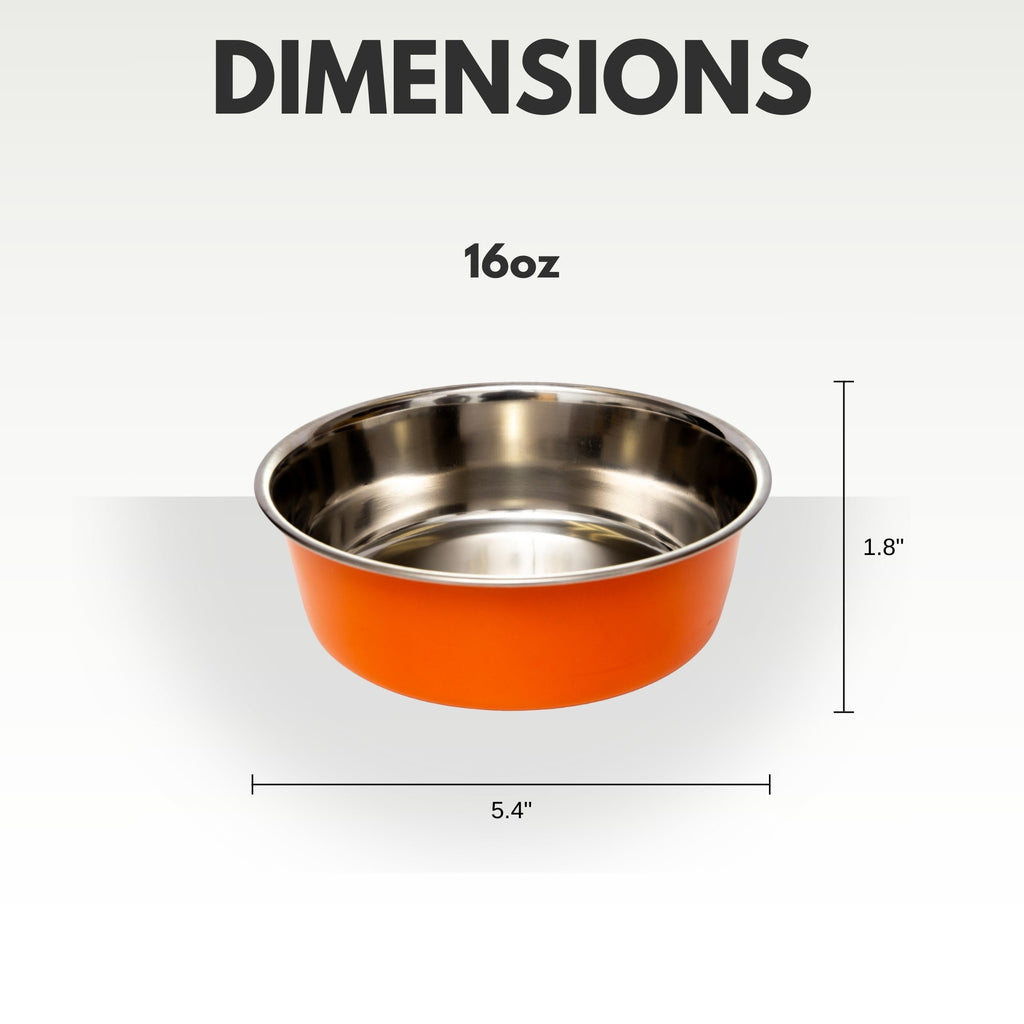 Heavy Gauge Stainless Steel Food & Water Dog Bowls (2-Pk)