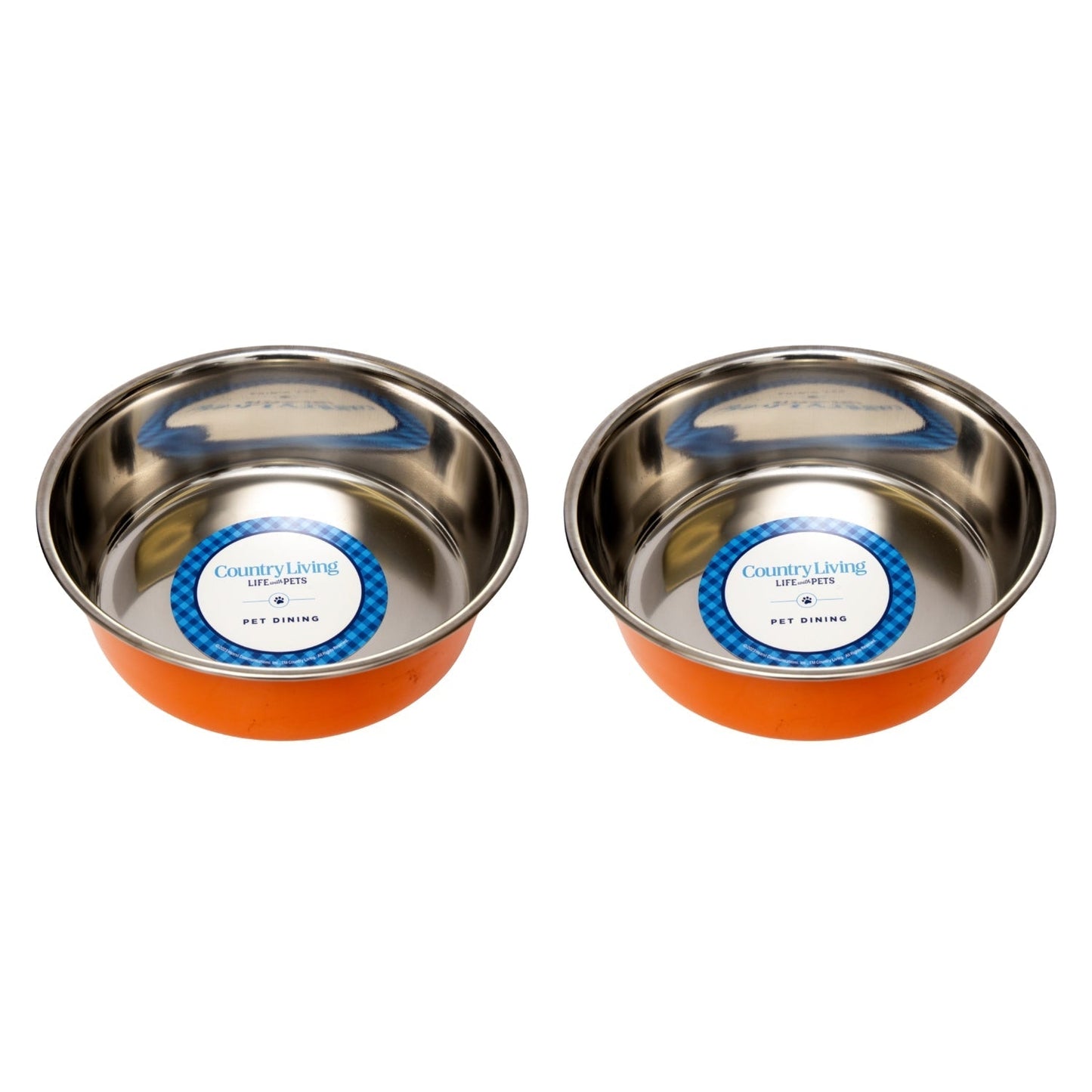Dog Bowls Set of 2 Heavy Gauge Stainless Steel Food Dishes