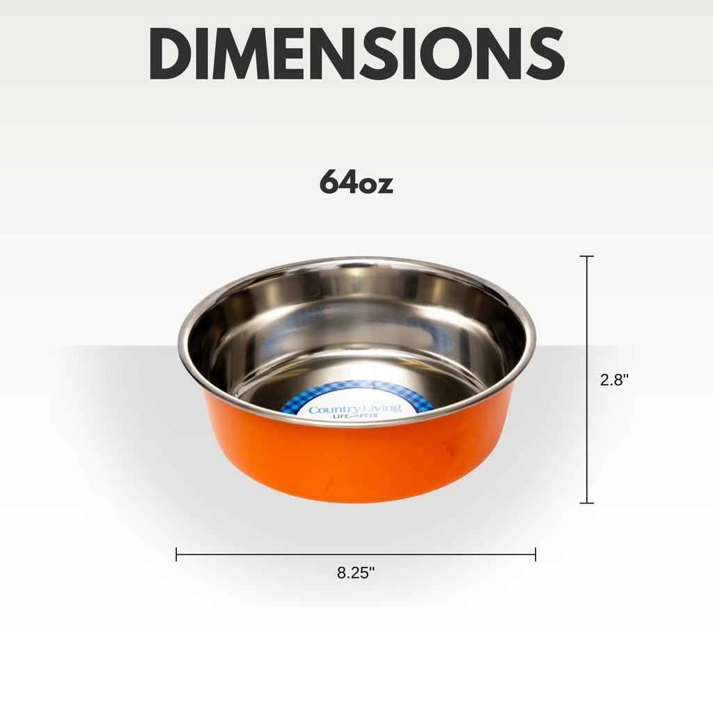 Heavy Gauge Stainless Steel Food & Water Dog Bowls (2-Pk)