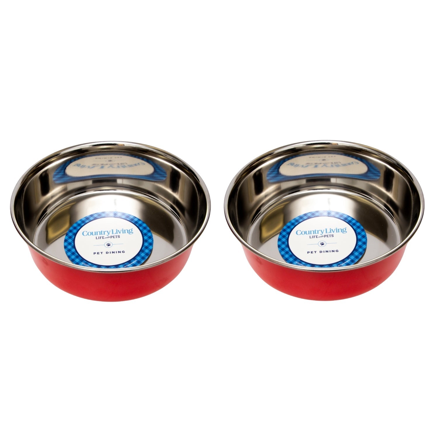 Heavy Gauge Stainless Steel Food & Water Dog Bowls (2-Pk)